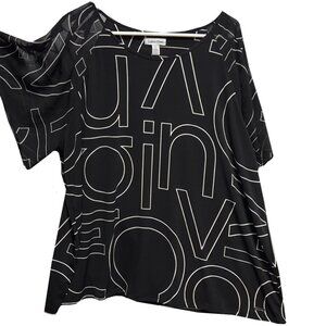 Calvin Klein Black w/Large White Logo Letters Top Size 2x